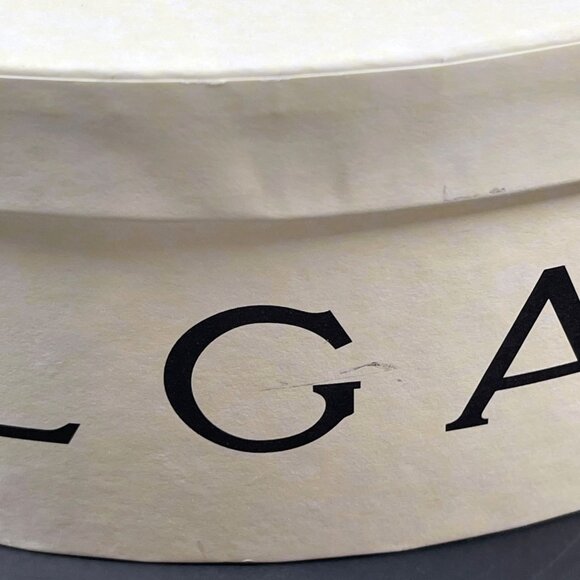 Bvlgari EMPTY Ivory Round Perfume Gift Box Ribbon Luxury Designer Storage READ - Picture 7 of 16